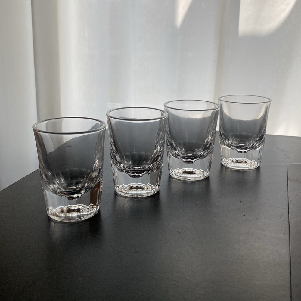 4 for $4 clear shot glasses